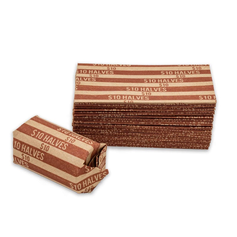 CAROUSELCHECKS Half Dollar Coin Wrappers, 100 Flat Striped Coin Wrappers - Image 1
